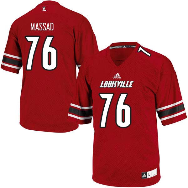 Men Louisville Cardinals #76 Luke Massad College Football Jerseys Sale-Red - Click Image to Close